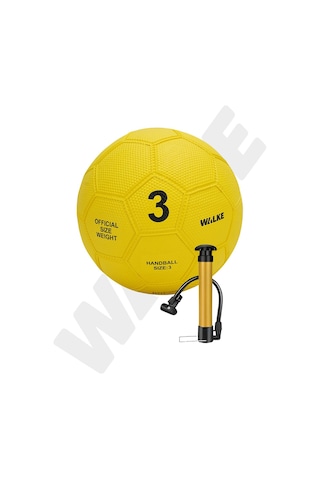 Walke Premium 3 Numara Kauçuk Hentbol Topu Pompa Hediyeli Sarı