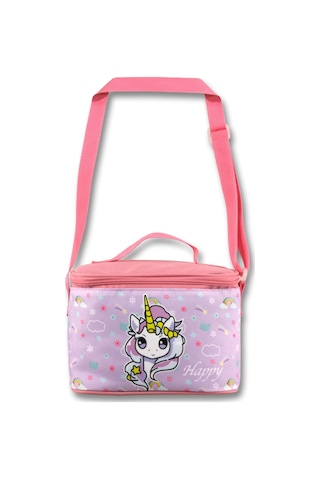 Ümit Çanta Termoslu/ısı Yalıtımlı Beslenme Çantası - 5016 - Gökkuşağı Unicorn, Turkuaz Pembe Kız Çocuk Lila - Pembe