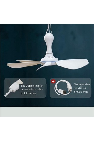 Sessiz 6 Yaprak Usb Powered Tavan Gölgelik Fanı Kamp Yatağı Yurt Çadırı Için 0812 Var Ayaklı 5 Adetten Az