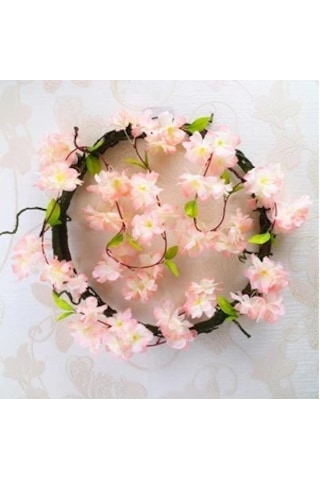 Yapay Çiçek Bahar Dalı Sarmaşık Japon Kiraz Çiçekli 230 Cm 18 Çiçekli 1.kalite Dolanabilen Model - Somon