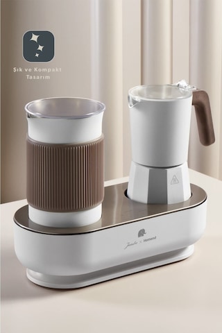 Jumbo x Homend JoyPot 5013H, Süt Köpürtme Fonksiyonlu ve 4 Farklı Kahve Programlı Mochapot