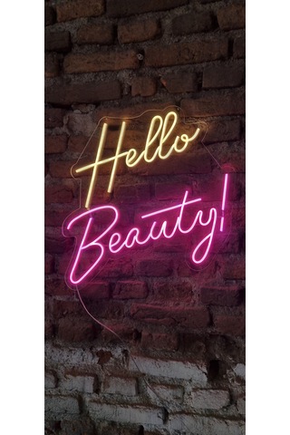 Hello Beauty Yazılı Neon Led Duvar Aydınlatması