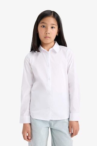 Defacto Kız Çocuk Okula Dönüş Slim Fit Dar Kesim Bengalin Uzun Kollu Gömlek K9023a625auwt34 Beyaz