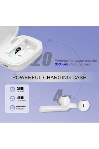 Geeroyoo Bluetooth 5.3 Kulak İçi Kulaklıklar, Aktif Gürültü Engelleme, Ipx7 Su Geçirmez, Hi-fi Stereo, Akıllı Dokunmatik Kontrol, Spor İçin Uygun