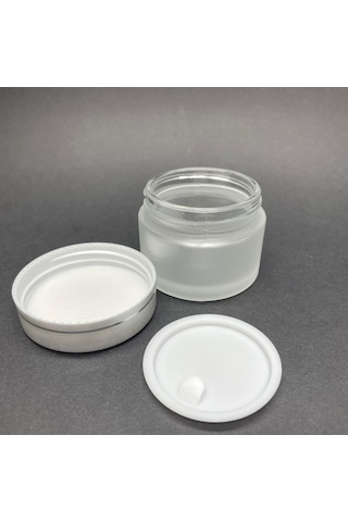 50 Cc Buzlu Cam Krem Kavanoz, Gümüş Kapaklı İç Contalı, 50ml Buzlu Cam Krem Kavanoz X 10 Adet Genel