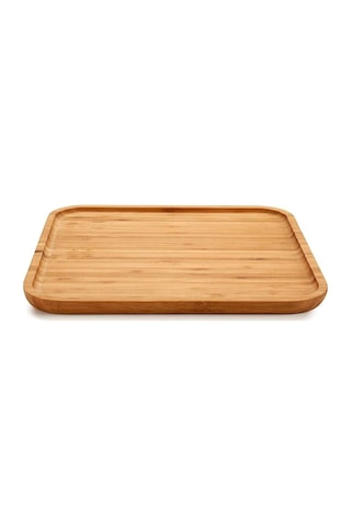 6 Adet Gourmet Kare Bambu Kahvaltı Tabağı Pasta Servis Sunum Tepsi İkramlık Ahşap Tabak 25x25 Seti
