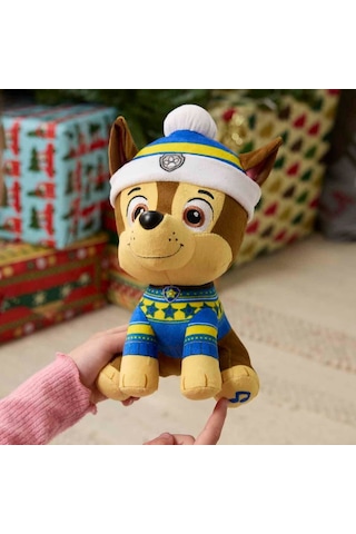Paw Patrol Sesli Holiday Peluş 20 Cm 87323 Chase Çok Renkli