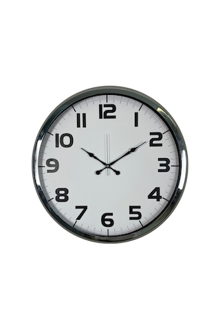Krom 52 Cm Metal Klasik Duvar Saati Çok Renkli