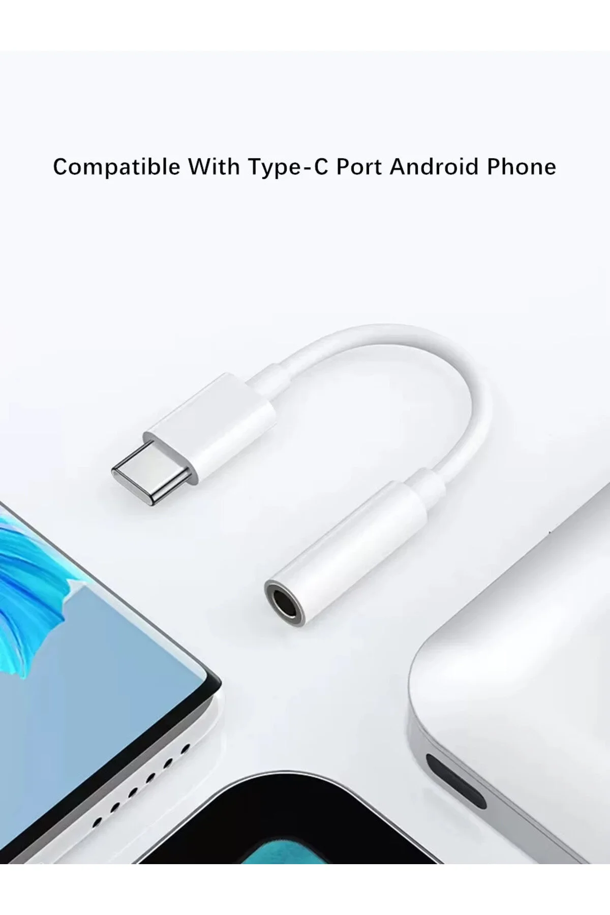 Type-c Aux Dönüştürücü Aparat 3.5mm Aux Kablo Otg Samsung İnfinix Huawei Oppo Redmi Uyumlu Kablo 1