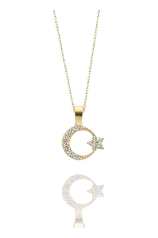 Minik Ayyıldız Çok Şık 14 Ayar Altın Kolye