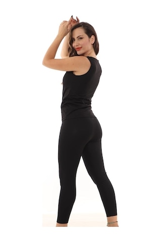 Sauna Suit Ekstra Terle Incelten Unisex Termal Sauna Altüst Takım Siyah