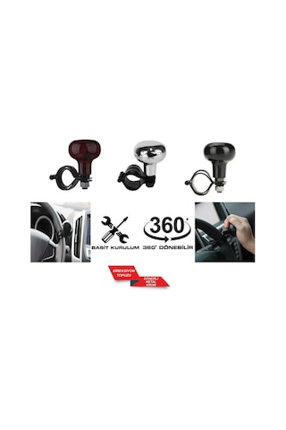 Carub Direksiyon Tur Topuzu 360 Derece Dönen Siyah Diğer