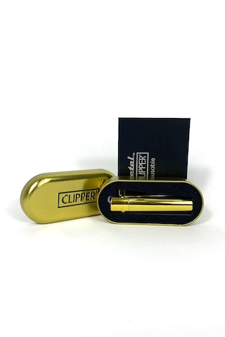 Clipper Metal Çakmak Gold Renk Özel Kutulu İsim Yazdırılır