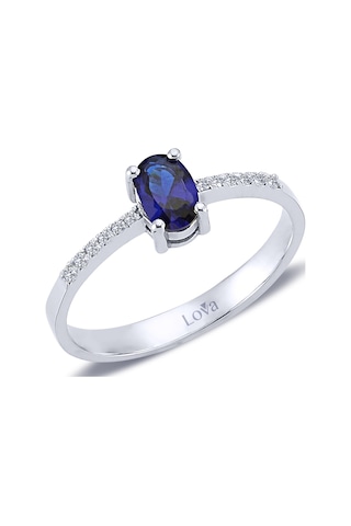 Lova Pırlantalı Oval Safir Yüzük - 1020284