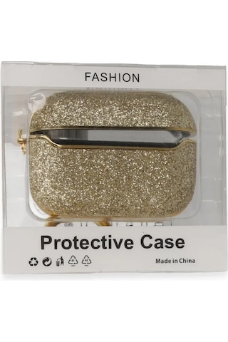 Apple Uyumlu AirPods Pro 1.nesil Spell Simli Kılıf - Gold Çok Renkli