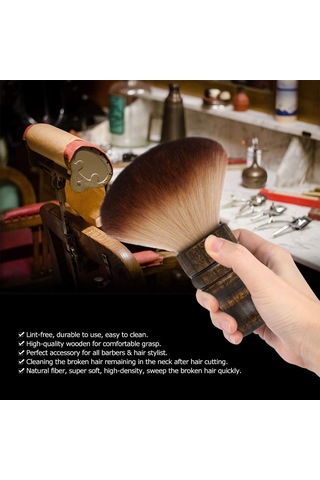 Büyük Boyunlu Toz Fırçası Yumuşak Berber Yüz Temizleme Saç Fırças