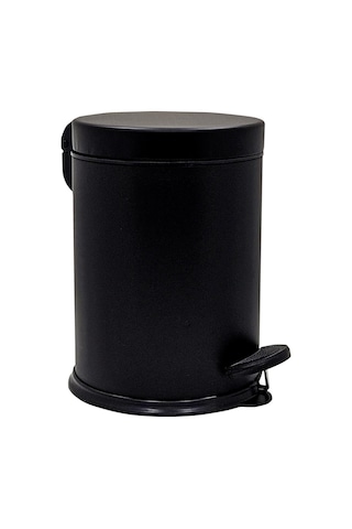 Banyo Seti 2'li Siyah Renk 3l Çöp Kovası + Klozet Fırçası Kolay Temizlik Siyah