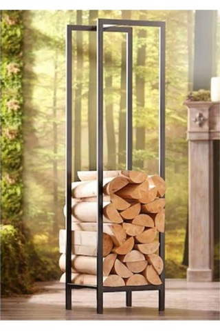 Dione Store Homebella Siyah Paslanmaz Metal Dekoratif Şömine Odunluk