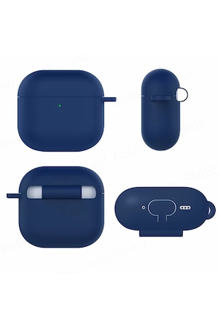 Airpods 4. Nesil Uyumlu Mat Silikon Koruyucu Kılıf+kanca Gri