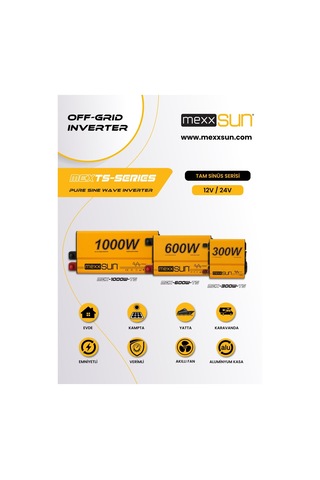 İnges - Mexxsun 24 Volt 1000 Watt Tam Sınus Inverter Karavan Bağ Evi 220 Volt Çevirici İnvertör