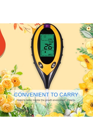 Suofeng Toprak Ph, Nem, Işık Ve Sıcaklık Testeri - Bahçe Bitkileri İçin 4'lü Profesyonel Gönüllü Ölçer