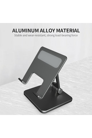 Jeehugo Alüminyum Alloy Telefon Ve Tablet Ayakçısı - Çekilebilir, Açısı Ayarlanabilir, Sağlam Ve Kaymaz - Gri