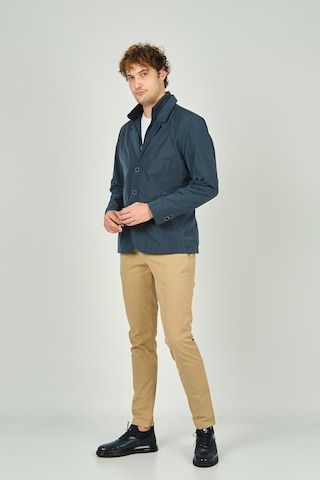 Daynax Erkek Çift Yaka Detaylı Düğme Kapamalı Ceket Mont 4900 Indigo Indigo İndigo