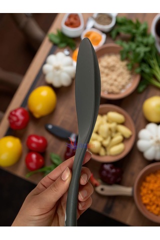 Isıya Dayanıklı Sert Uçlu 30 Cm Büyük Silikon Kaşık 1 Adet