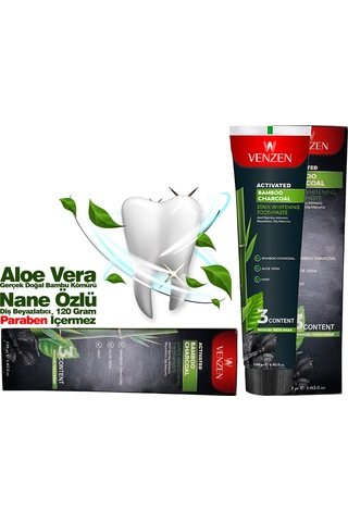 Venzen Bambu Kömürü Beyazlatıcı Diş Macunu 120 G