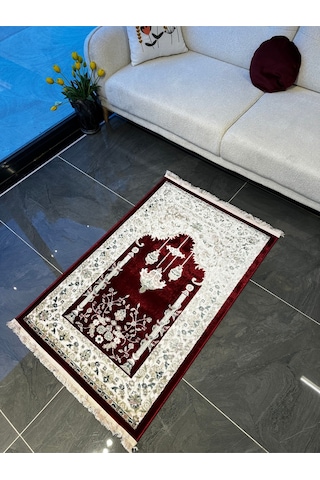 Seccade Dokuma Halı Seccade Püsküllü 80x125 Kırmızı