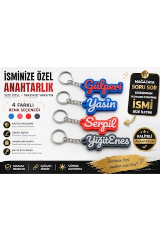 İsim Anahtarlık , Kişiye Özel - Hediyelik İsimli Anahtarlık - İsinizin Yazılı Olduğu Anahtarlık
