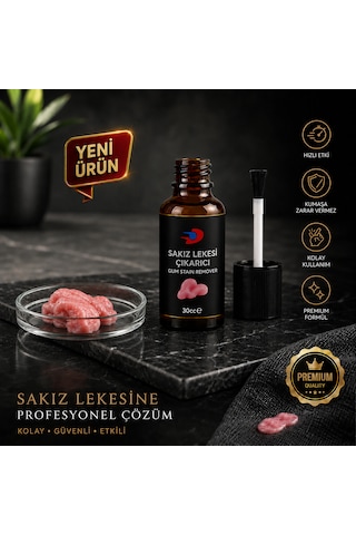 Sakız Sökücü Fırçalı Kapak 30 Ml Sakız Leke Çözücü Çıkartıcı Temizleyici Tekli