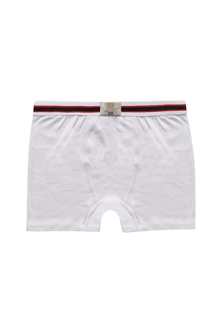 Kompedan Erkek Çocuk %100 Pamuklu Esnek Yumuşak Boxer Şort Beyaz K0711 Beyaz