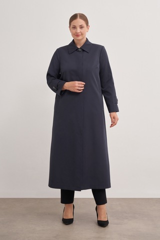 Aker 24aw07647112 Büyük Beden Trençkot 24aw07647112 014 Lacivert Lacivert