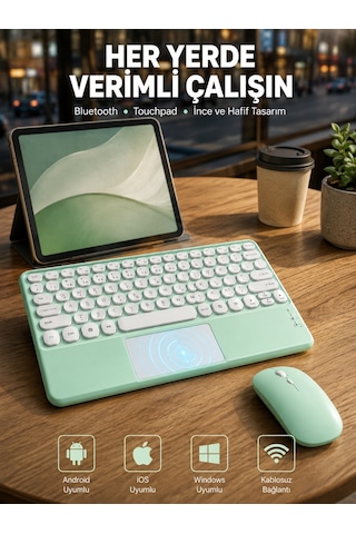 Bluetooth Touchpad Klavye Ultra İnce Taşınabilir Q Klavye Yeni Nesil 78489495