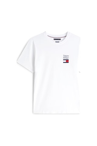 Tommy Hilfiger Erkek Brand Love Text Stack Beyaz T-shirt-13210 Beyaz