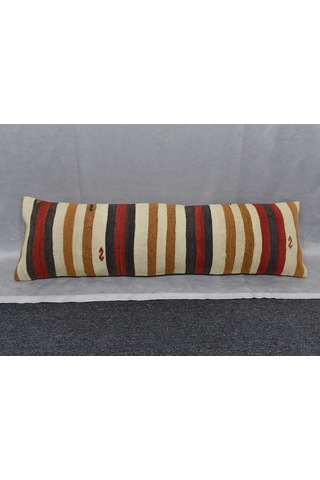 Zehra Abla Halı Yeni El Dokuma Dekoratif Lumbar Kilim Kırlent Yastık Kılıfı 6689 Çok Renkli