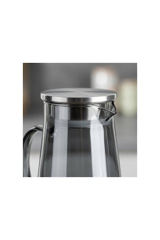 Lüks Borosilikat Cam Su Ve Detoks Sürahisi Füme Isıya Dayanıklı Bitki Çayı Demleme Sürahisi 1.9 L