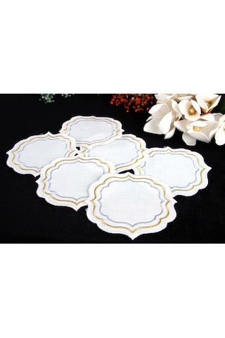 Gold Silver Ipek Görünümlü 6'lı Kahve Yanı Kokteyl Sunum Peçetesi