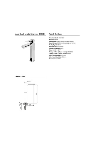 Newarc Aqua Çanak Tipi Lavabo Bataryası 941001