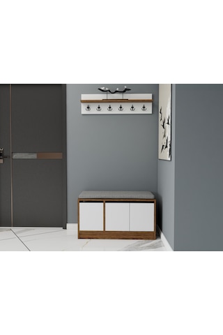 Mira Ayakkabı Dolabı-amalfi Beyaz Renk Kahverengi