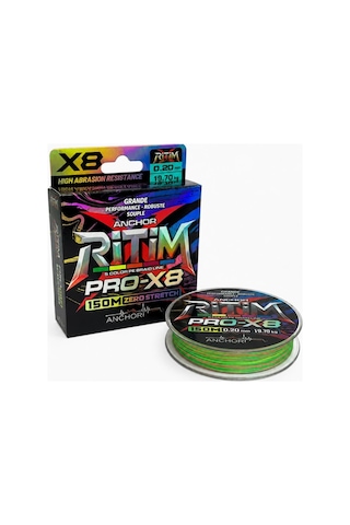 İp Örgü Misina - 8 Kat - Anchor Ritim X8 - 150mt - Ebruli - 0.20mm