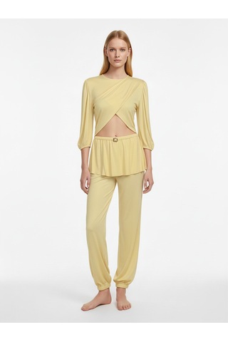 Xint Sarı Doğal Dökümlü Oversize Bluz 602598