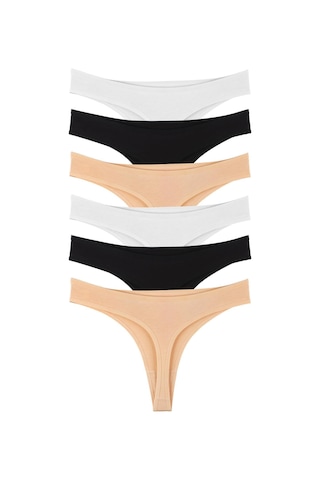 Sensu Kadın Brazilian Tanga 6'lı Paket Set - Kts1169 Karışık Çok Renkli