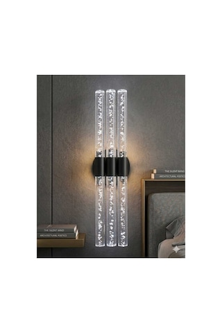 Bubbleflux Trio Large 51 Cm Modern Tasarım Led Aplik - Duvar Lambası - Siyah - Elektrikli - Beyaz Led Siyah Elektrikli Trio