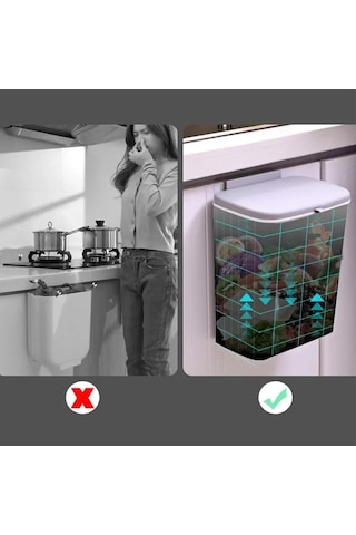 Maoyaya 7/9l Duvara Monte Çöp Tenekesi Ev Arpa Çöp Kutusu Asılı Banyo Çok Renkli Çok Renkli