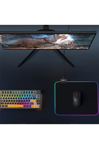 Rampage Mp-21 Pulsar M Rgb Ledli 252x328x3 Mm Siyah Oyuncu Mouse Pad Diğer