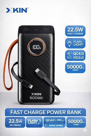 Lenovo Idea Tab Plus Tb361fu 12.1'' Uyumlu 50000 Mah 22.5w Hızlı Şarj Powerbank Siyah