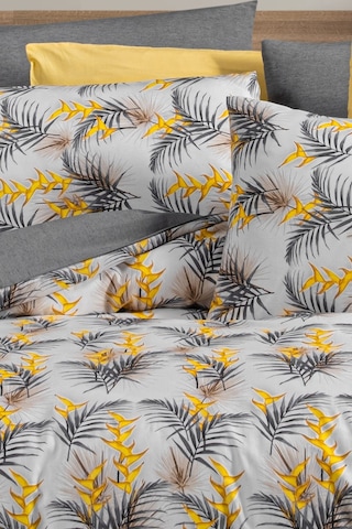 Lastikli Çarşaflı Tek Kişilik Nevresim Takımı Monyell Sarı