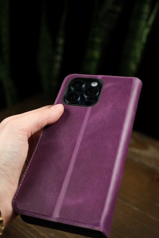 Oppo A6t Hakiki Deri Cüzdanlı Kapaklı Kaliteli Lüks Cüzdan Kılıf Mor